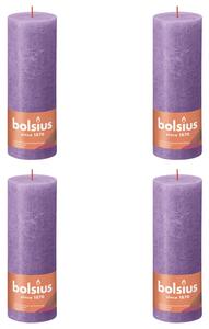 Bolsius Rustic Pillar Candles Shine 4 pcs 190x68 mm Vibrant Violet