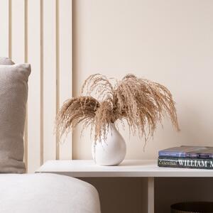 Artificial Pampas Grass in White Ceramic Vase Natural