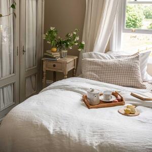 Piglet White 100% Linen Duvet Cover Size Super King