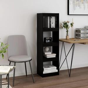 Book Cabinet Room Divider Black 40x30x135.5 cm Pinewood