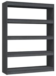 Book Cabinet/Room Divider Grey 100x30x135.5 cm Solid Pinewood