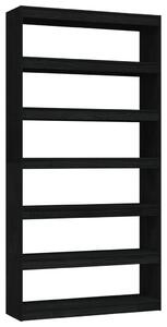 Book Cabinet/Room Divider Black 100x30x200 cm Solid Pinewood