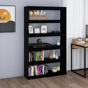 Book Cabinet/Room Divider Black 100x30x167.5 cm Solid Pinewood