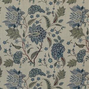 Linda Barker Home Chennai Printed Blackout Fabric Saphire
