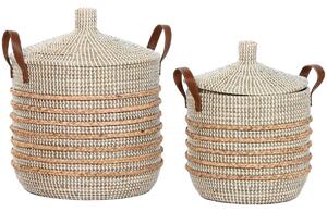Basket set Home ESPRIT Brown Natural Seagrass (2 Pieces)