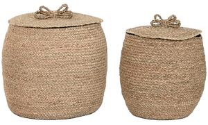 Basket set Home ESPRIT Natural Seagrass (2 Pieces)