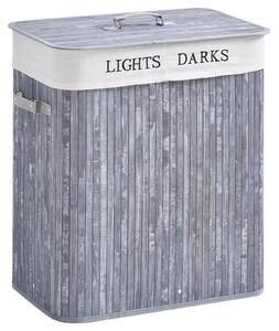 HOMCOM Wooden Laundry Hamper: 100L Collapsible Basket with Lid & Liner, Bedroom/Bathroom Storage, Grey Aosom UK