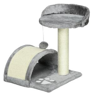 PawHut Cat Scratching Post, Cat Tree Scratching Kitten Activity Centre Climber Hanging Ball, Scratch Post for Indoor Cats, Grey Aosom UK