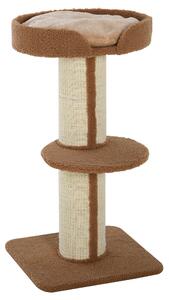 PawHut Cat Tree with Perches, Sisal Scratching Posts & Lamb Cashmere, Activity Centre, Brown Aosom UK