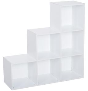 HOMCOM 3-Tier 6 Cube Shelving Unit: Organised Storage Solution for Home & Office, Pristine White Aosom UK