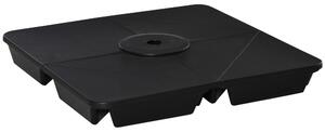 Outsunny Parasol Base Weights Set of 4, Sand Fillable Umbrella Stand for Banana Hanging & Cantilever Parasols, Up to 80kg, Black Aosom UK