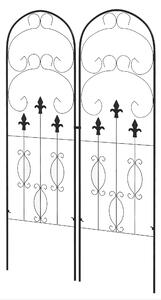 Outsunny Decorative Trellis Set: Elegant Scroll Design, Climbing Plant Support, Jet Black Aosom UK