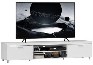 HOMCOM Modern TV unit Cabinet Entertainment Centre for TVs up to 90" w/ Cabinet Shelf for Living room Bedroom White Aosom UK