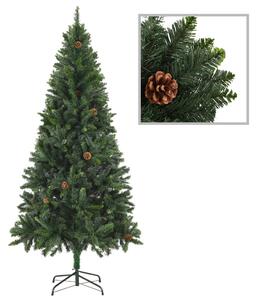 Artificial Christmas Tree with LEDs&Pine Cones Green 180 cm