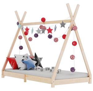 Kids Bed Frame Solid Pine Wood 70x140 cm