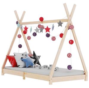 Kids Bed Frame Solid Pine Wood 80x160 cm