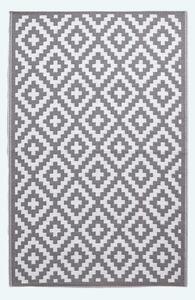 Homescapes Zoe Geometric Grey Outdoor Rug Runner, 75 x 200 cm