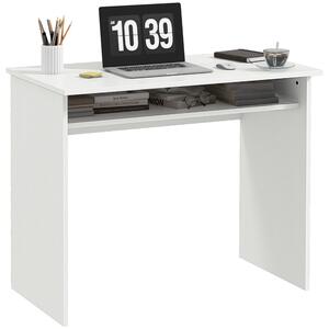 HOMCOM Working Desk with Storage Shelf, Writing Desk, Computer Tablek, Writing Reading for Home and Office, White Aosom UK