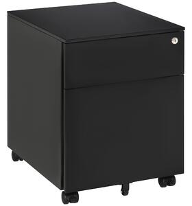 Vinsetto Steel Vertical File Cabinet, Lockable with Pencil Tray and Casters, for A4, Letters, Legal Files, 39 x 48 x 48.5cm Aosom UK