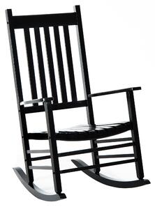Outsunny Wooden Rocking Chair: Patio Rocker Armchair for Outdoor Seating, Black Aosom UK