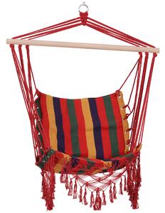 Outsunny Hammock Chair Swing Colourful Striped Tree Hanging Seat Porch Indoor Outdoor Fabric Garden Furniture Aosom UK