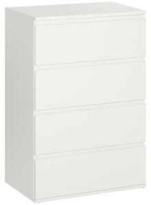 HOMCOM Chest of Drawers: 4-Drawer Storage Cabinet, White Tower Cupboard for Bedroom & Living Room Aosom UK