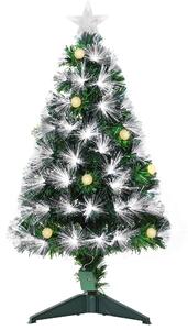 HOMCOM 3ft White Pre Lit Christmas Tree w/ 90 LEDs Star Topper Tri-Base Full Bodied Seasonal Decoration Pre-Lit Home Aosom UK