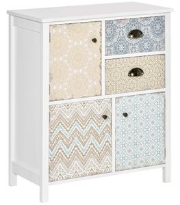 HOMCOM Shabby Chic Sideboard, Multi-Purpose Drawer Table, Storage Chest for Entryway or Living Room, Bedroom Furniture Organiser Unit