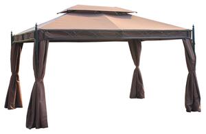 Outsunny Waterproof 3 x 4m Garden Metal Gazebo Marquee Patio Party Tent Canopy Shelter with Sidewalls Pavilion New Aosom UK