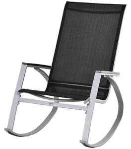 Outsunny Rocking Chair Sun Lounger Garden Seat Patio High Back Texteline Black