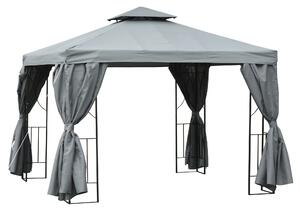 Outsunny Waterproof 3 x 3 m Garden Metal Gazebo Marquee Patio Wedding Party Tent Canopy Shelter with Pavilion Sidewalls (Dark Grey) Aosom UK