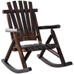 Outsunny Outdoor Rocking Chair Fir Wood Rustic Patio Adirondack Rocking Chair Traditional Rustic Style & Pure Comfort Aosom UK