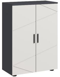 Kleankin Bathroom Storage Cabinet, Compact 2-Door Cupboard with Adjustable Shelves & Soft Close, Grey Aosom UK