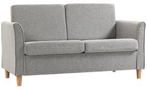 HOMCOM Compact Loveseat Sofa, Modern 2 Seater Sofa for Living Room with Wood Legs and Armrests, Light Grey Aosom UK