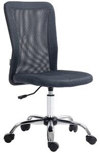 Vinsetto Armless Desk Chair, Mesh Office Chair with Adjustable Height, Breathable Back & Smooth Swivel Wheels, Dark Grey Aosom UK