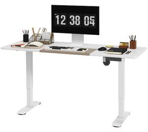 Vinsetto Electric Standing Desk, 140 x 70cm Height Adjustable Sit Stand Desk with 4 Memory Smart Panel, Stand Up Desk for Home Office, White