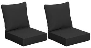 Outsunny 4 Pcs Outdoor Seat and Back Cushion Set Patio Deep Seating Chair Replacement Cushion Aosom UK