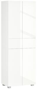 HOMCOM 4-Door Kitchen Cupboard, Freestanding 5-Tier Storage Cabinet with 3 Adjustable Shelves, 2 Drawers for Living Room, Dining Room