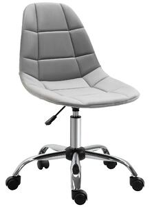 Vinsetto Ergonomic Office Chair with Adjustable Height and Wheels Velvet Executive Chair Armless for Home Study Bedroom Grey Aosom UK