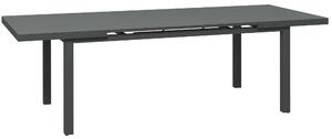Outsunny Aluminium Garden Table for 6-8, Extending Outdoor Dining Table Rectangle for Lawn Balcony - Charcoal Grey