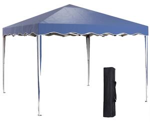 Outsunny Waterproof 3x3m Pop Up Gazebo, Quick Setup Outdoor Party Tent, Waterproof with Carry Bag, Blue Aosom UK