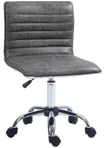 Vinsetto Armless Office Chair, Armless Breathable Microfiber Office Chair with Chrome Base for Home Office, Grey Aosom UK