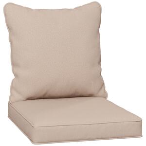 Outsunny Replacement Cushion Set for Patio Chair, Indoor Outdoor Back and Seat Pillow, Beige