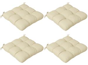 Outsunny Cosy Cushion Quartet: Plush Patio Seating Comfort with Secure Ties, Beige Aosom UK
