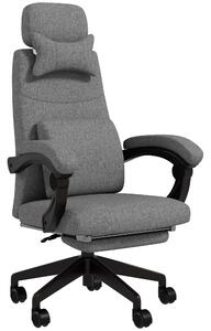 Vinsetto Executive Office Chair w/ Reclining Back and Footrest, Lumbar Support, High Back, Computer Chair, Adjustable, Swivel, Dark Grey Aosom UK