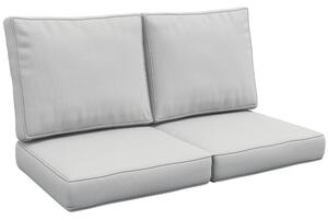 Outsunny 3-Piece Back and Seat Cushion Pillows Replacement, Patio Chair Cushions Set for Indoor Outdoor, Light Grey Aosom UK