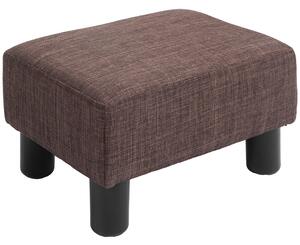 HOMCOM Compact Linen Fabric Ottoman, Modern Footstool Cube with Durable Plastic Legs, Living Room, Brown Aosom UK