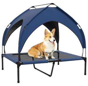 PawHut Cooling Pet Bed Raised with Washable Breathable Mesh for Medium, Large Dogs, 91 x 76 x 89 cm, Dark Blue Aosom UK