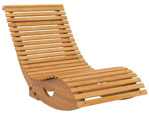 Outsunny Waterproof Wooden Rocking Chair with Slatted Seat, Outdoor Furniture, 130cm x 60cm x 60cm, Teak Aosom UK