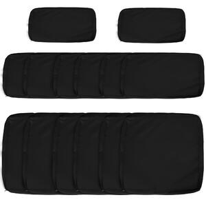 Outsunny Garden Rattan Sofa Cushion Polyester Cover Replacement Outdoor- No Cushion Included, Black Aosom UK